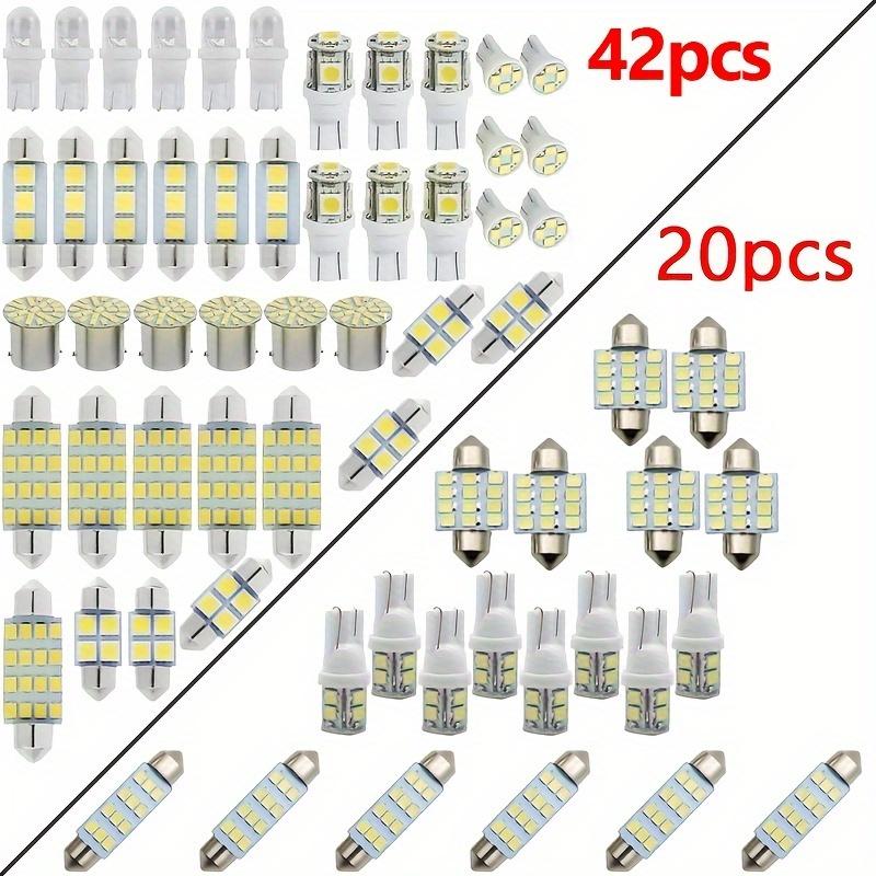 42pcs/20pcs Car LED Combination Set Lamp T10 Wide Lamp Double Point Reading Lamp White Auxiliary Lamp Door Lamp Interior Ceiling Bulbs 7