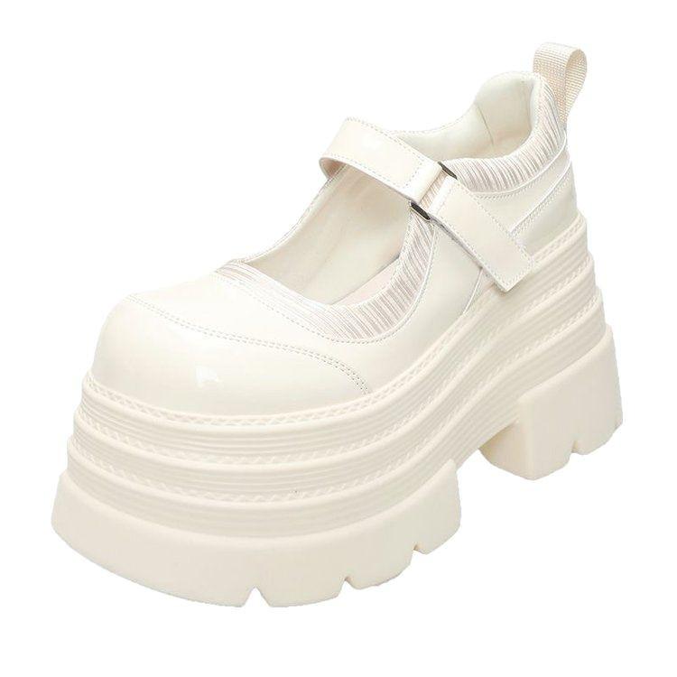 Thick-soled Leather Loafers Women's Spring 2025 New Small Height Increase Small Leather Shoes Big Head Muffin Women's Single Shoes