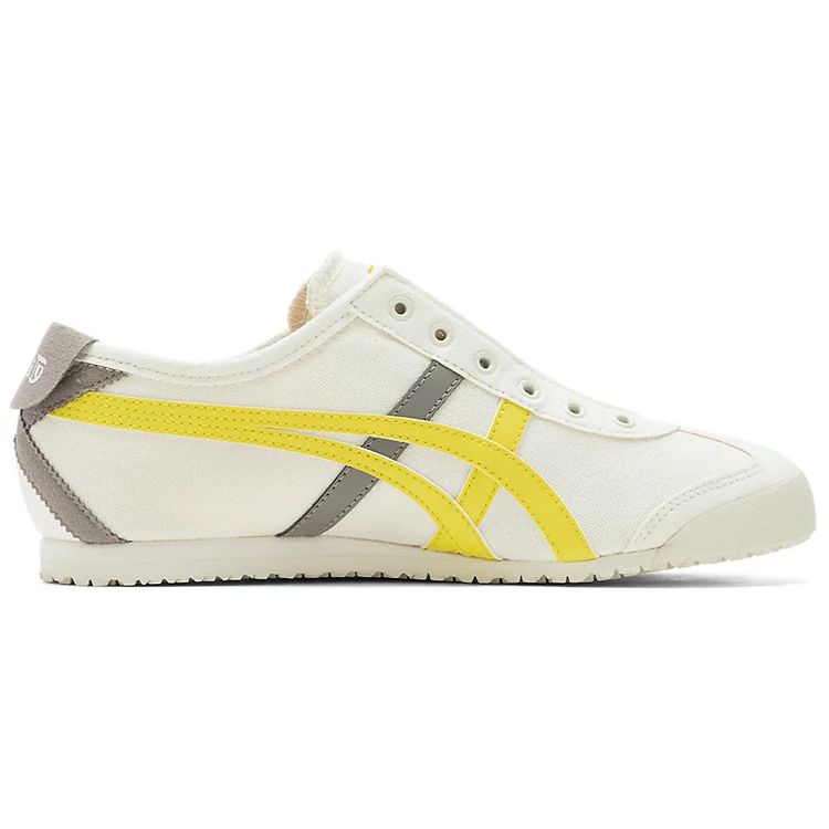 ONITSUKA TIGER Mexico 66 Comfortable Leather Lightweight Durable Low-Top Running Shoes Women Sneaker White Yellow 1182A087-750