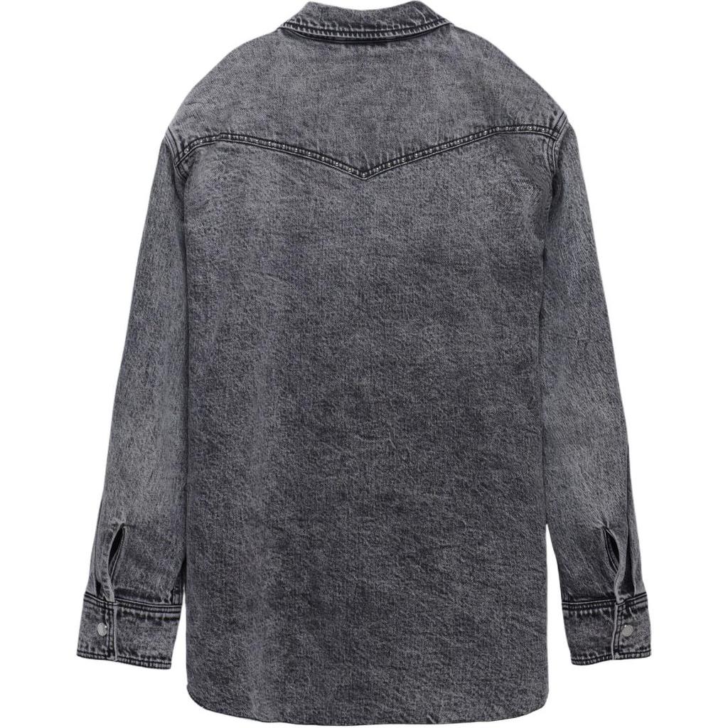 Levis Rock & Roll Series Casual Lapel Hem Whisker Design Single-Breasted Denim Jacket Women Jackets 002Z1-0000