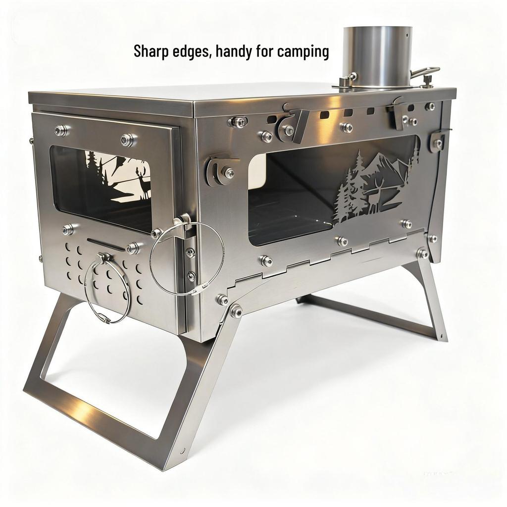 Portable Outdoor Folding Titanium Wood Tent Stove for Camping