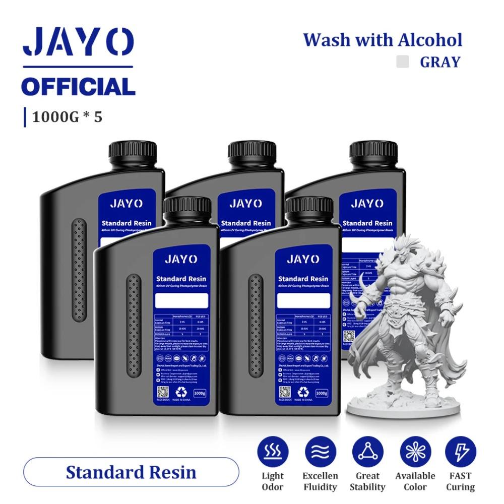 JAYO Стандартный/Подобный ABS/Высокопрочный/Подобный ПА Смола 5 кг 395-405 нм УФ-отверждаемая Фотополимерная Быстрая Смола для LCD/DLP/SLA 3D-принтера