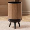 No Lid Trash Bin Elevated Leg Base Wood Grains Plastic Wastebasket Fit Any Room Decors Kitchen Bathroom Waste Solution