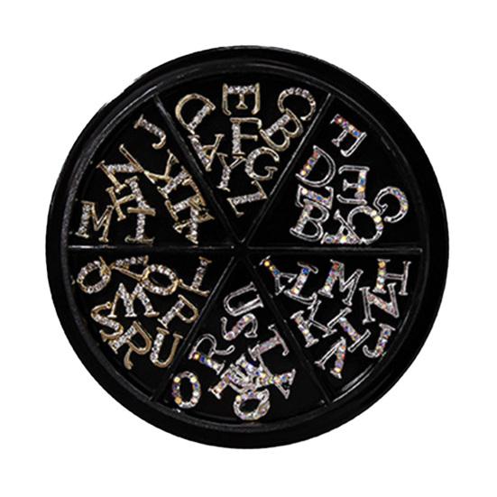 26Pcs Rhinestones Nails Studs Wear Resistant Remove Easily Manicure Accessories English Letters Nails