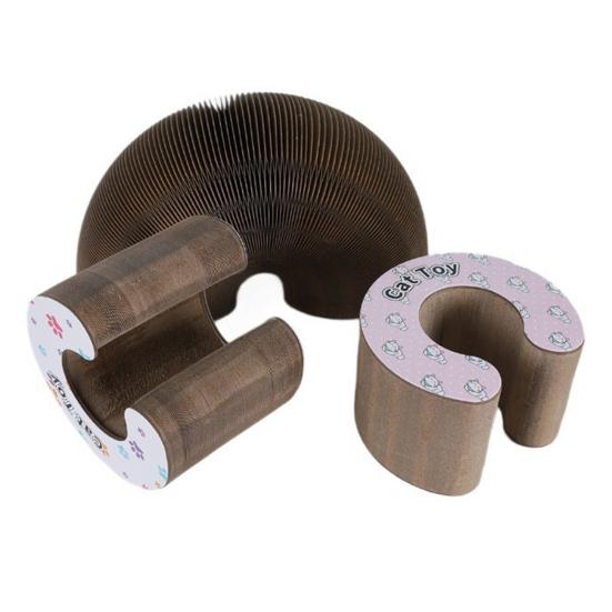 Accordion Cat Scratcher Transformable Cat Toy with Bell Ball Scratching Board Interactive Enrichment Toy for Indoor Cats Kittens