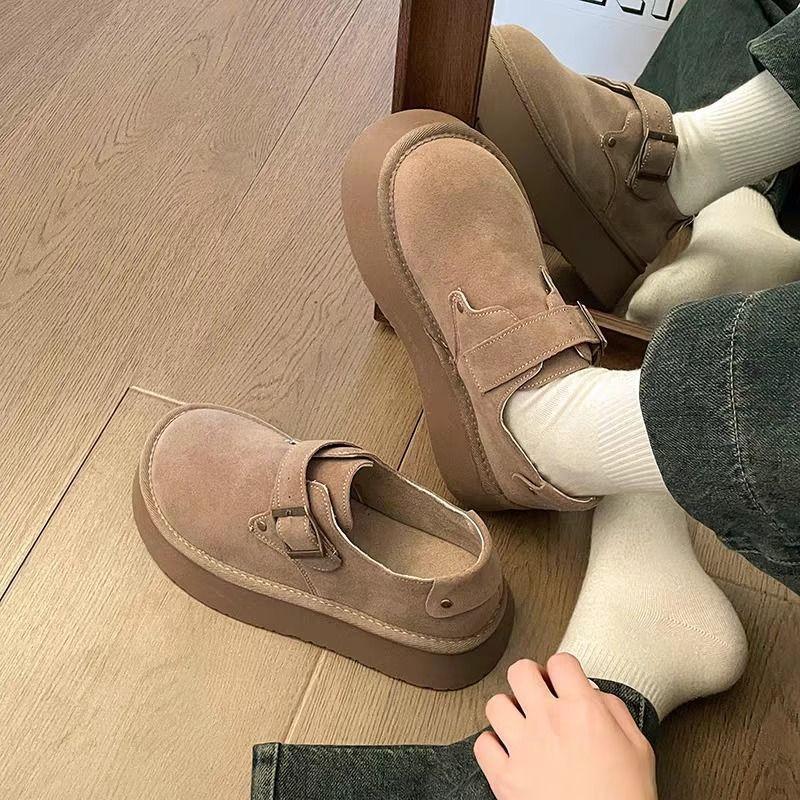 Retro shoes women's spring and summer new one-pedal shoes with thick soles to increase student soft soles