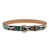 Green Snake Pattern Adjustable Pu Leather Belt For Men And Women Stylish Waistband With Material