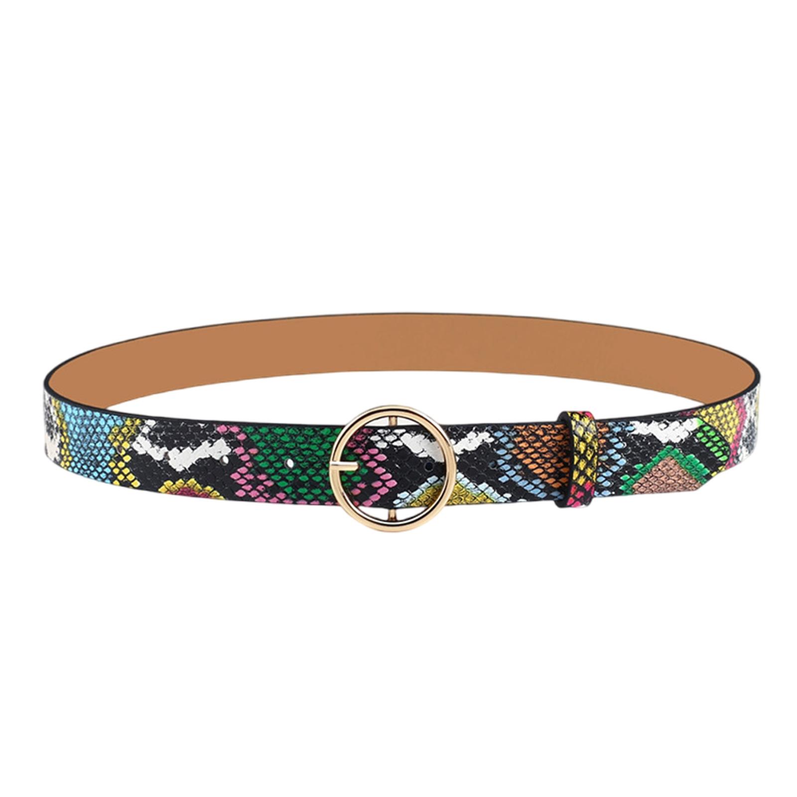 

Регулируемый ремень из искусственной кожи с зеленым змеиным узором для мужчин и женщин, стильный пояс с материалом A