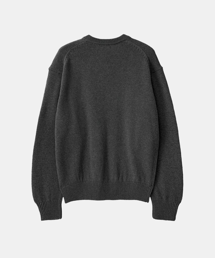 ASP Cotton V-Neck Knit Melange Charcoal