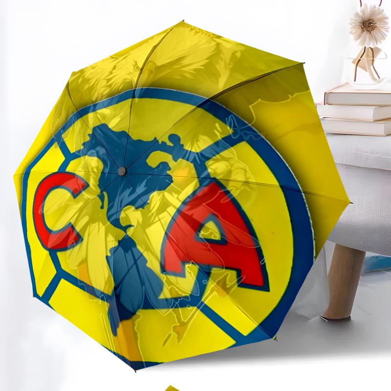 Club América Fashionable Automatic Opening/Closing Folding Umbrella. Portable and Foldable, Ideal for Gift, Travel, and Daily Use.