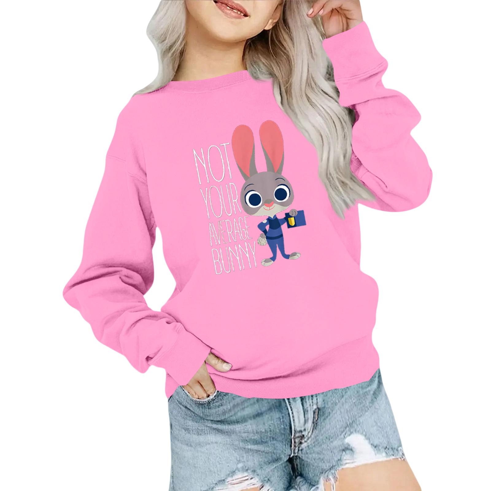 

Дитячий Модний Вільний Повсякденний Світшот з Довгим Рукавом та Принтованим Коміром 130 рожевий