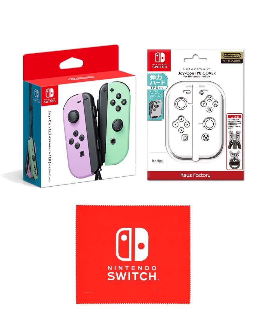 

Nintendo Pastel Pastel Green licensed TPU COVER for Nintendo Switch Clear Switch logo design microfiber cloth [Genuine product] Joy-Con (L) Purple/(R)