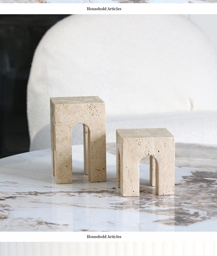 Wabi-Sabi Faux Stone Square Tray: Creative Carved Pattern for Incense, Coffee Table, or Fruit Bowl.