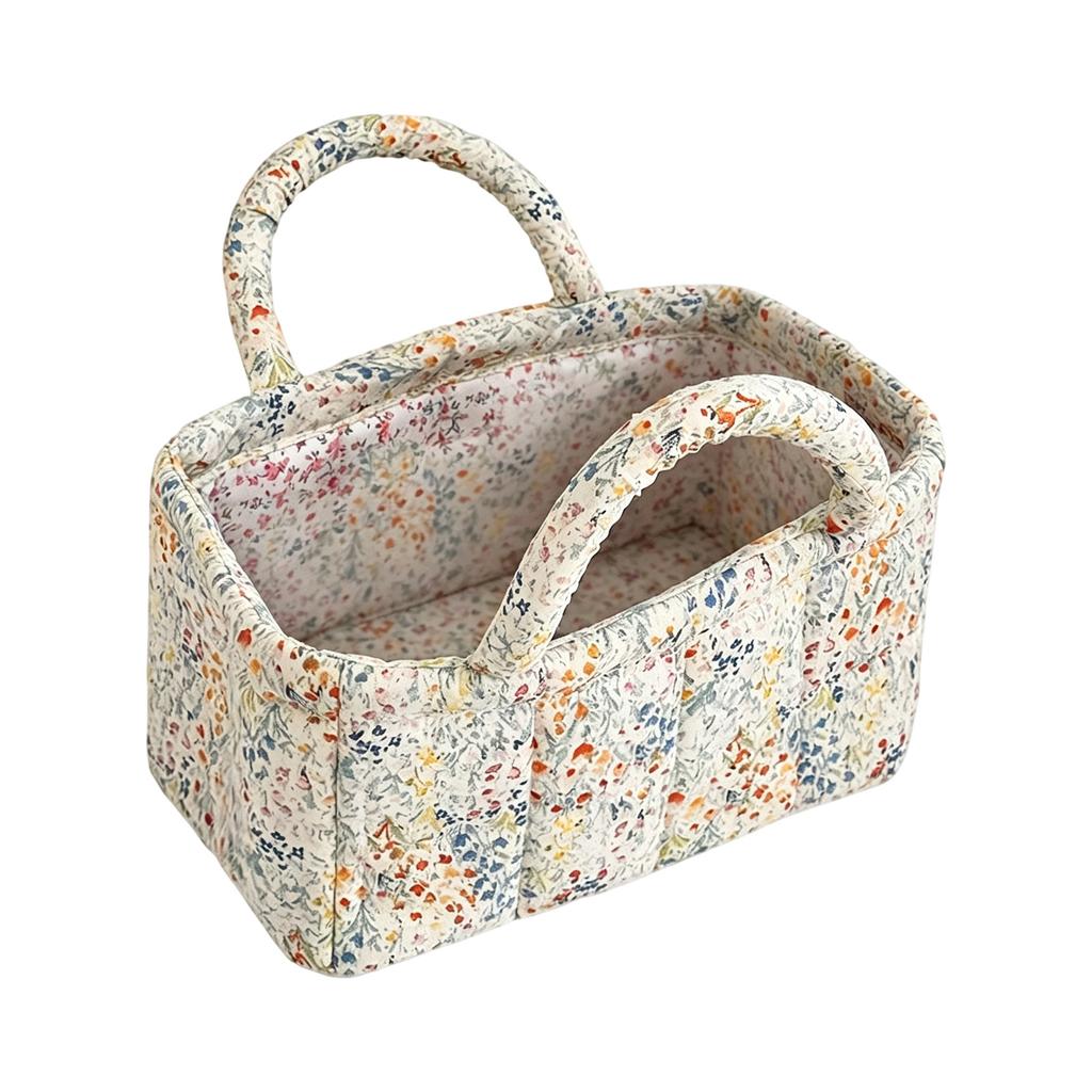 Floral Storage Basket, Desktop for Cosmetics, Toys, Snacks - Multi-Purpose Home Decor Storage Basket for Living Room, Bedroom,