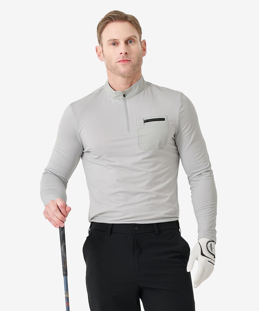 BILTMORE Men'S Woven Pocket Half-Neck T-Shirt