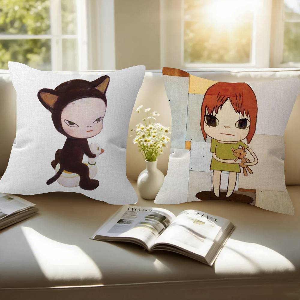 Art Y-Yoshitomos cool Nara   Personalized Pillow Dust Cover Bedroom Kids Party Decoration Pillowcase Birthday Children Gift