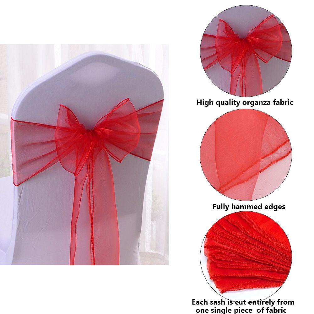 Seat Cover Tie Ribbon Chair Bows Sashes Events Banquets Wedding Reception Supplies Chair Back Decor