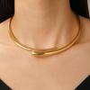 Elegantes geometrisches Wellen-Choker: Europäische & Amerikanische Halskette für Frauen