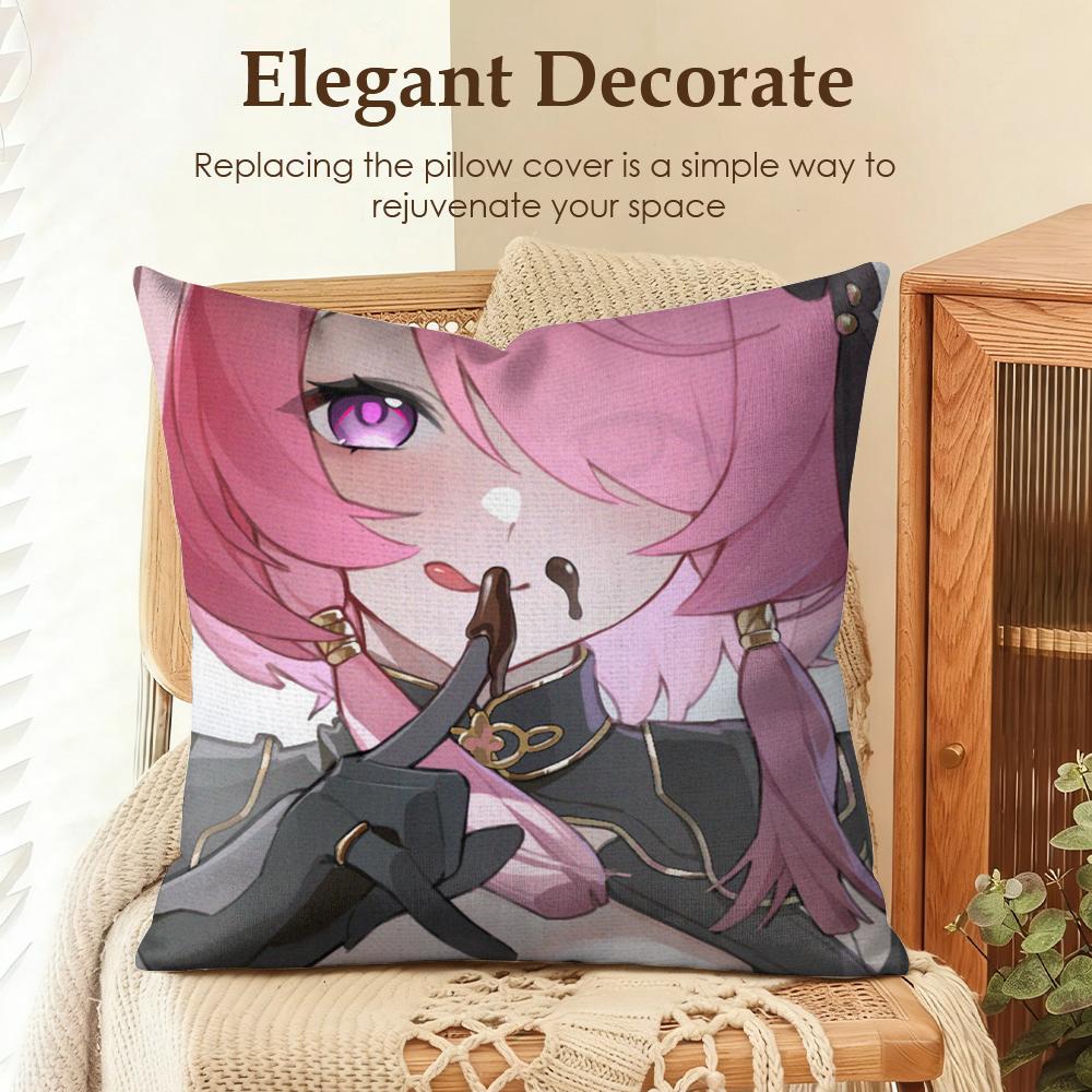 

Wuthering Waves Tao Qi Cushion Cover Natural Linen Organic Fabric DoubleSided Printing Sofa Home Decor Gift Pillow Case 30x30cm