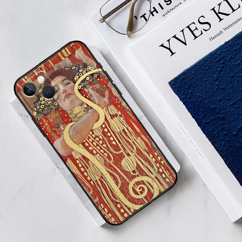 The Kiss Gustav Klimt Painting Silicone Case For iPhone 13 11 14 12 Pro Max X XR XS Max 6 7 8 Plus SE2 13 Mini Soft Cover