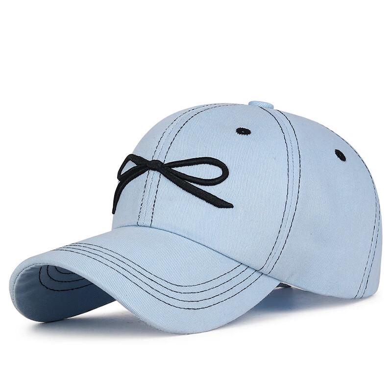 ZHENYUEQI Women s Color-block Embroidered Bow Baseball Cap Adjustable
