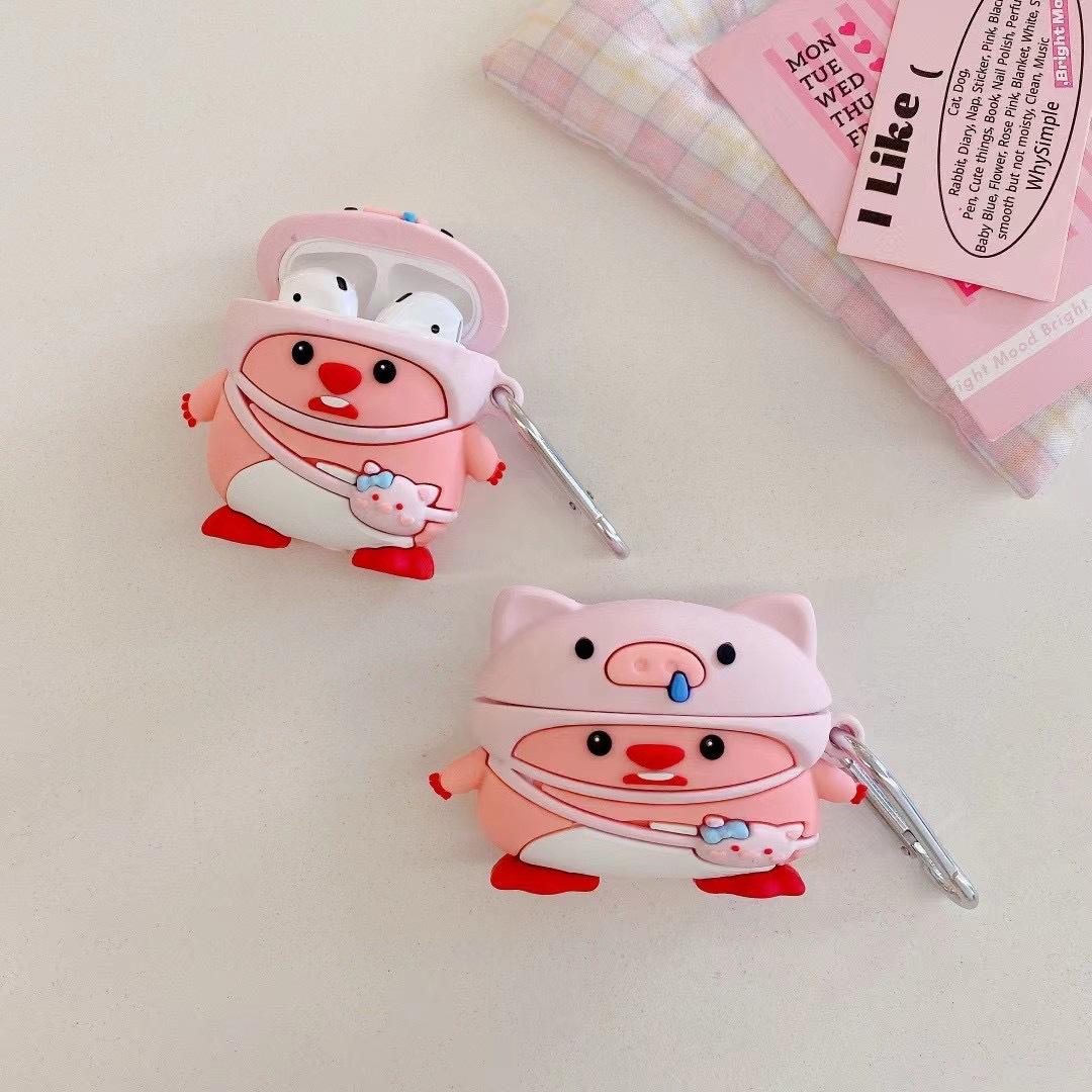

For Apple AirPods with Charging Case (2019) (2016)/AirPods with Wireless Charging Case (2019) Silicone Case Sleeve with Buckle