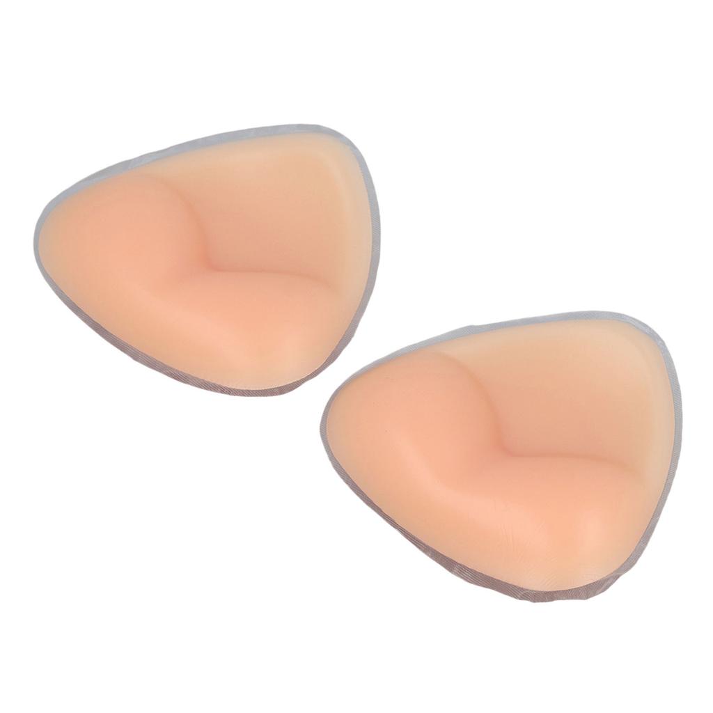 1 წყვილი სილიკონის ბიუსტჰალტერის ჩასადები, განსაკუთრებით სქელი, წყალგაუმტარი, მრავალჯერადი, თვითწებვადი, სამკუთხა ფორმის, პუშ-აპ ბალიშები, ხორცისფერი