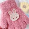 Bear Baby Fluffy Gloves Flower Knitted Mittens Warm Cartoon Pattern Gloves  Kids