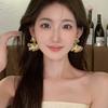 Creative New Retro Trend Personalized Versatile Flower Leaf Stud Earrings Earrings Popular