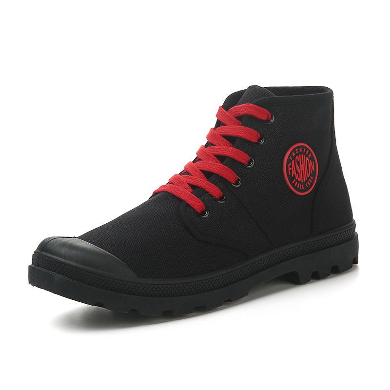Весенне-Осенняя Тканевая Обувь Мужские Ботильоны На Низком Каблуке Нескользящие Уличный Стиль Модный Бренд Мужская Обувь Черные Дышащие 39 чёрный 2500₽