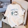 Women's Crew Neck Short Sleeve Graphic Tee Loose Fit Japanese Casual Cartoon Print T-Shirt