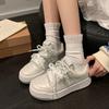 thick-soled  spring and summer new versatile round head muffin bottom student campus lace-up casual board shoes