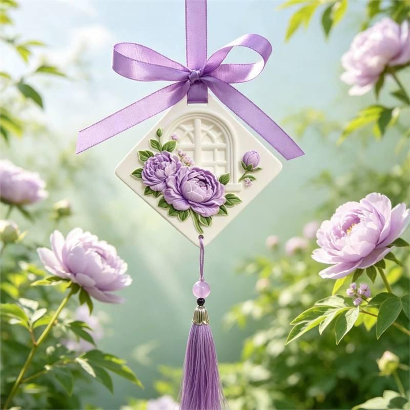 Embossed Gardenia Aroma Diffuser Ornament – Long-Lasting Gypsum Stone Hanger Standard