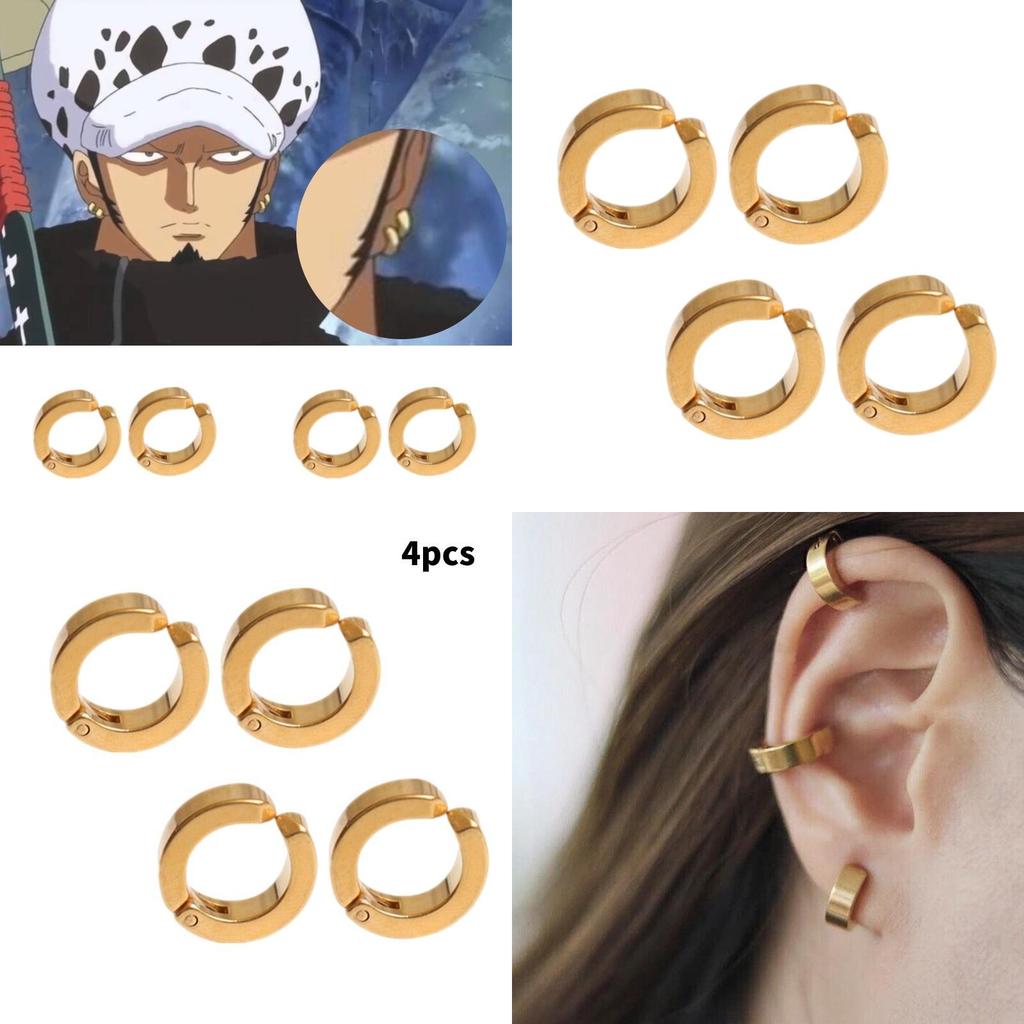Kreisförmige Clip-Ohrringe im One Piece Stil für nicht durchstochene Ohren aus Titanstahl Hip Hop Stil