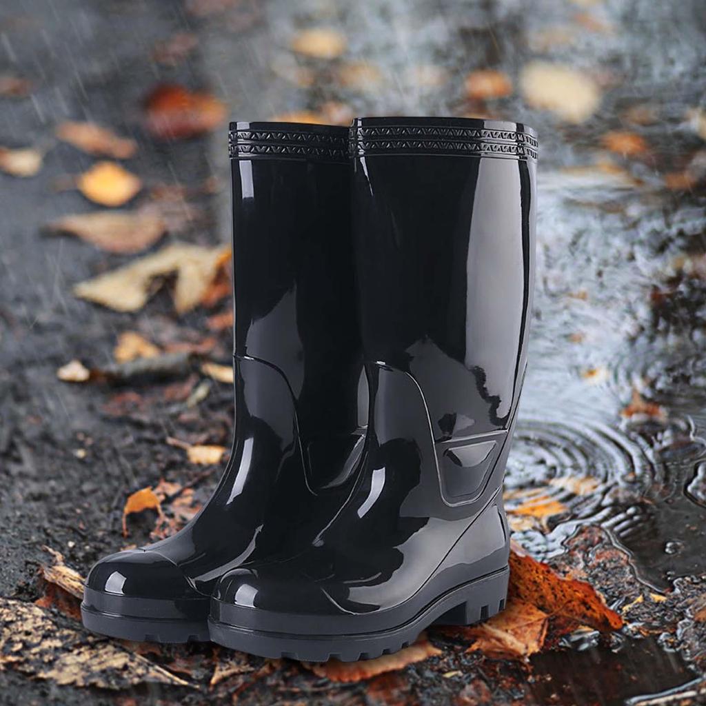 Men's Steel Toe Rain Boots PVC Rubber Boots, Waterproof Outdoor Work Durable Slip Resistant