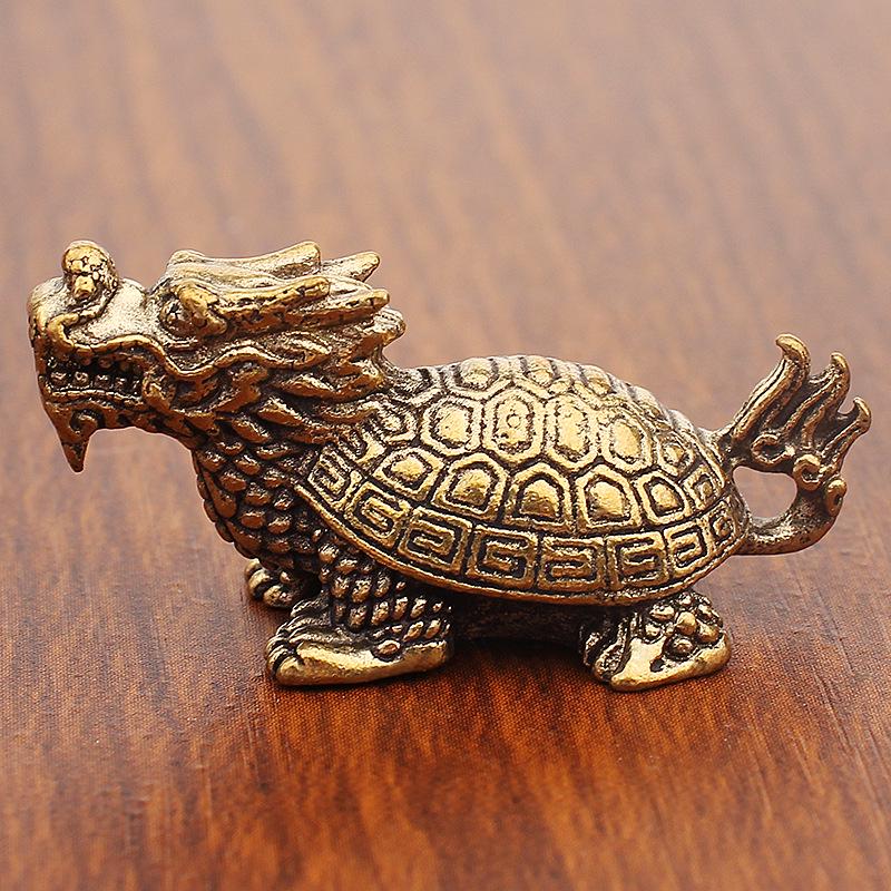 Brass Dragon Nine Sons Keychain and Yazi Taotie Car Ornament Gift