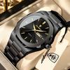 POEDAGAR Fashion Luxury Men Wristwatch Waterproof Luminous Stainless Steel Watches For Man Date Week Quartz Business Men's Clock