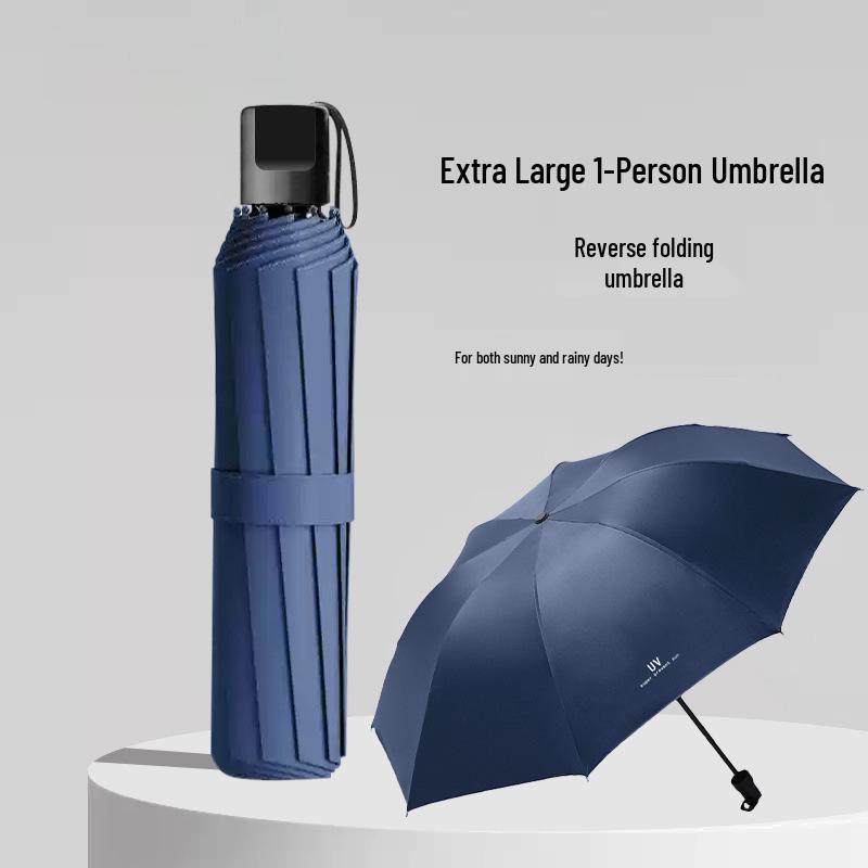 Fully Automatic Large 72-Rib Folding Umbrella for Sun and Rain UV Protection