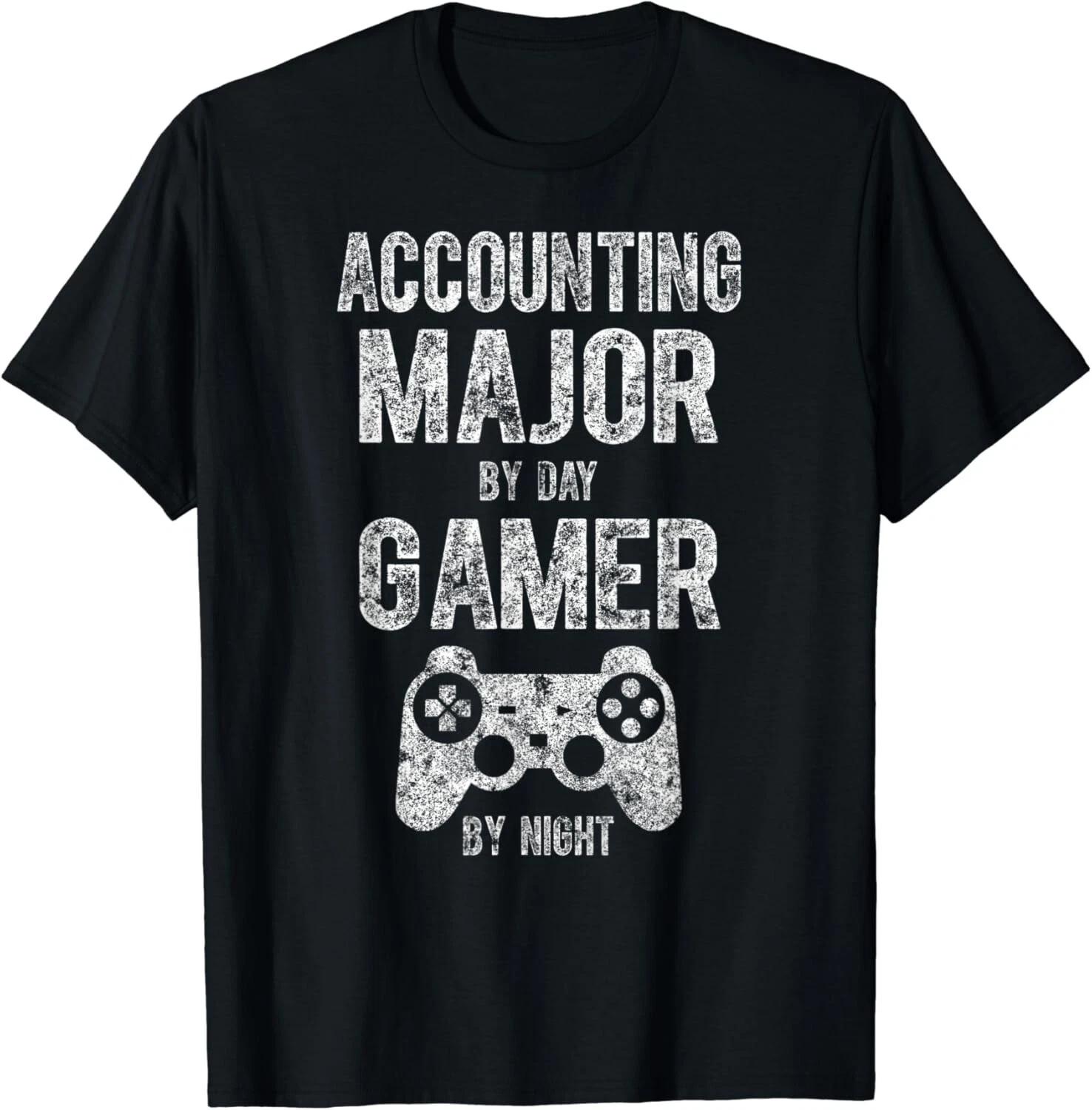 Cute Video Gamer Gift Accounting Major By Day Gamer By Night Gift Unisex T-Shirt XL