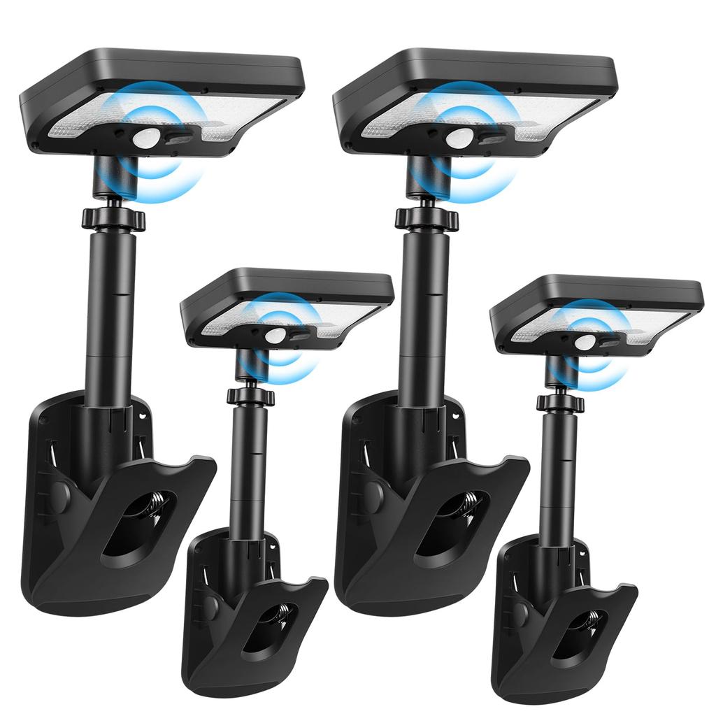 LIFENGSOLER 92 LED Outdoor Solar Sensor Light, Motion Sensor, Clip-on, Vertical or Horizontal Installation, USB Rechargeable, IP65 Waterproof, 600