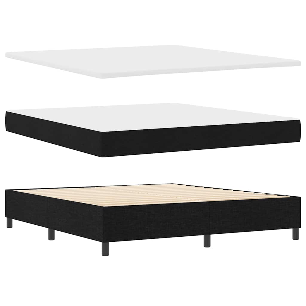Box Spring Bed with Mattress Black 180 x 200 cm Fabric