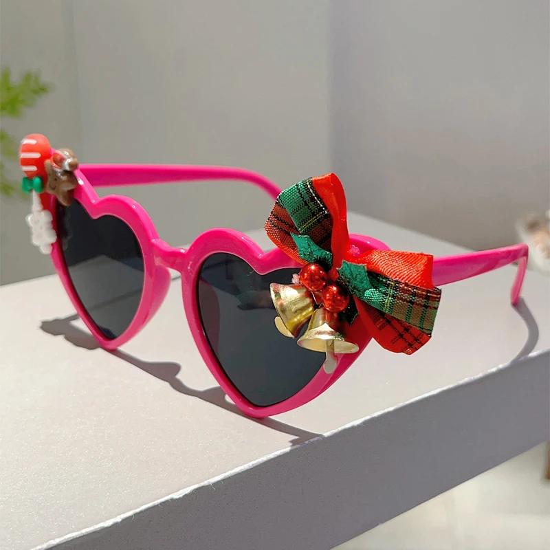 

KAMMPT Christmas Decor Sunglasses Women Fashion Heart Shaped Festival Party Shades Trendy Original Cute Rave Gift Sun Glasses as picture shows