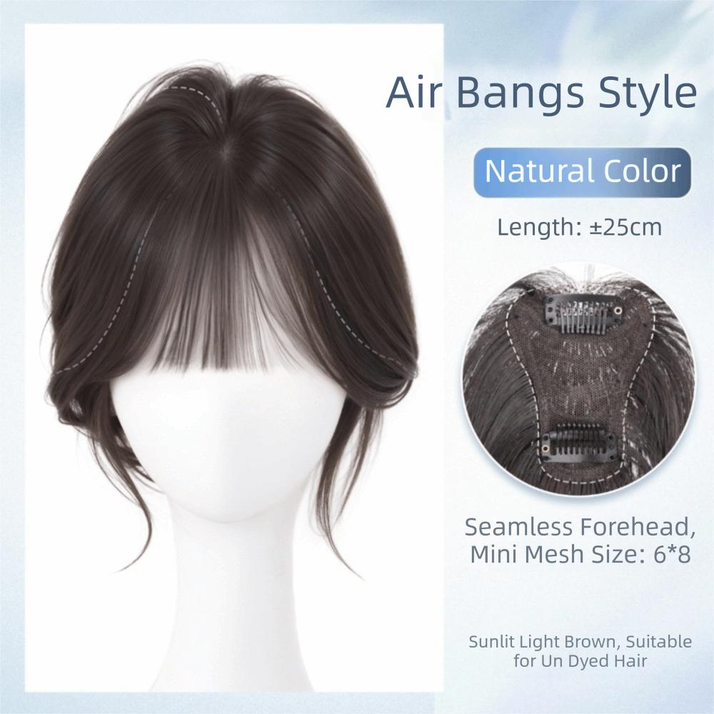 Hair Extension Korean Invisible Bangs Wig Fringe Hair Pieces Cover White Hair & Hairline