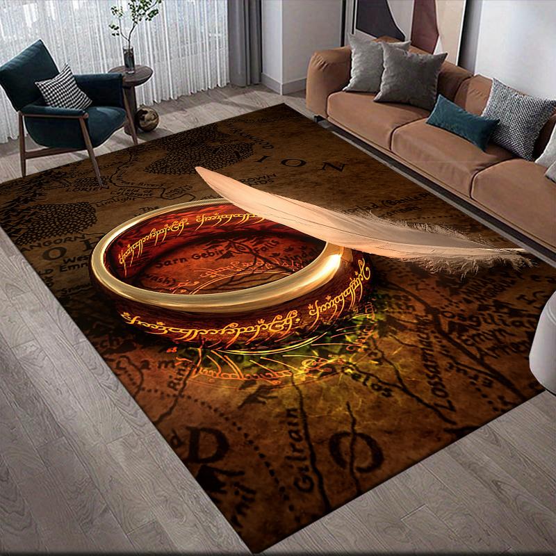 Lord of the Rings Element Square Area Rug, Non-Slip Floor Mat for Home Office, Perfect Gift for Fans.chl