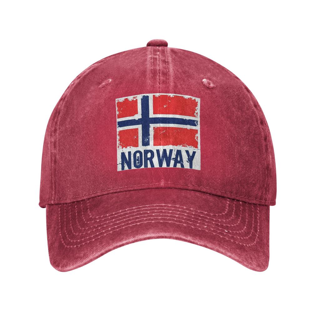 Baseballové čepice s vlajkou Norska Džínové klobouky Nastavitelné Casquette Hip Hop Baseballový kovbojský klobouk pro Unisex ženy