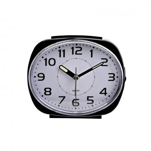 Hometime Alarm Clock Oval with Luminous Hands - Black Case