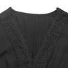 New Women's Elegant V-Neck Waist Cinched Solid Color Lace Long Sleeve Dress Leisure