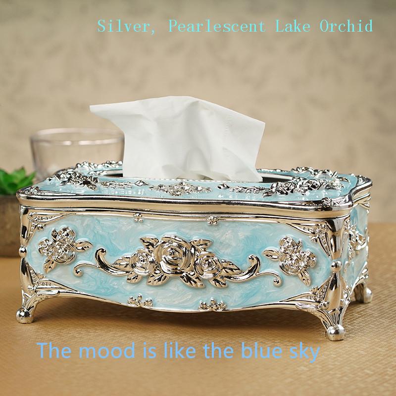 European style el desktop living room dining room home decoration tissue box acrylic waterproof toilet dustproof tissue holde