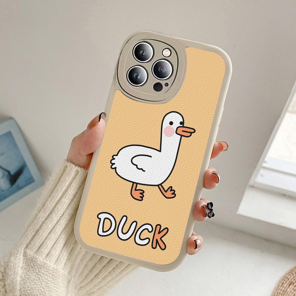 Huse de telefon cu pictură în ulei de rață de desene animate pentru Iphone 14 13 11 12 Pro MAX 13 12 MiNi 7 8plus 14 13 11PRO X XS 12 11 XR Huse din piele de miel