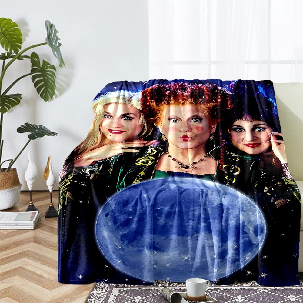 Hocus Pocus Theme Printed Blanket - Perfect for Couch, Bed, Travel & Outdoor Use | Machine Washable, Cozy & Durable.